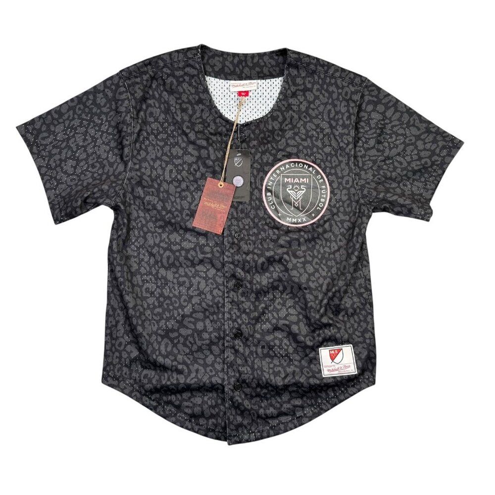 Miami Soccer Jersey Shirt Mens M Black Mesh MLS Football Club Mitchell Ness NWT